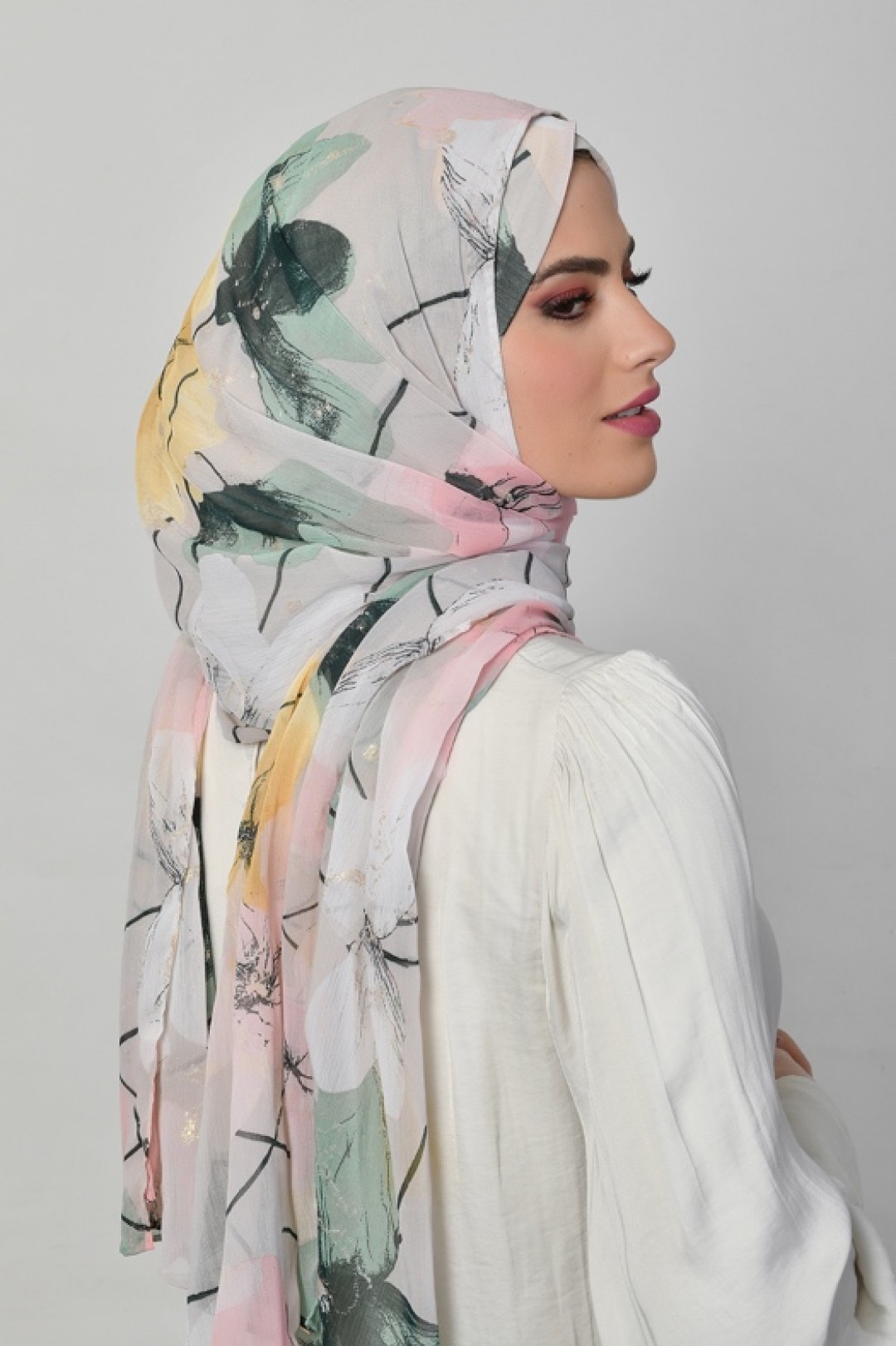 Lawakeh - Printed Crinkled Chiffon