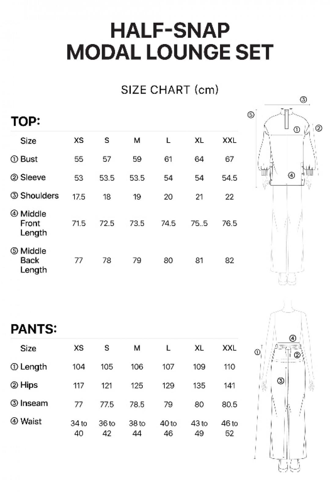 2-Piece Lounge Set - Half-Snap Modal