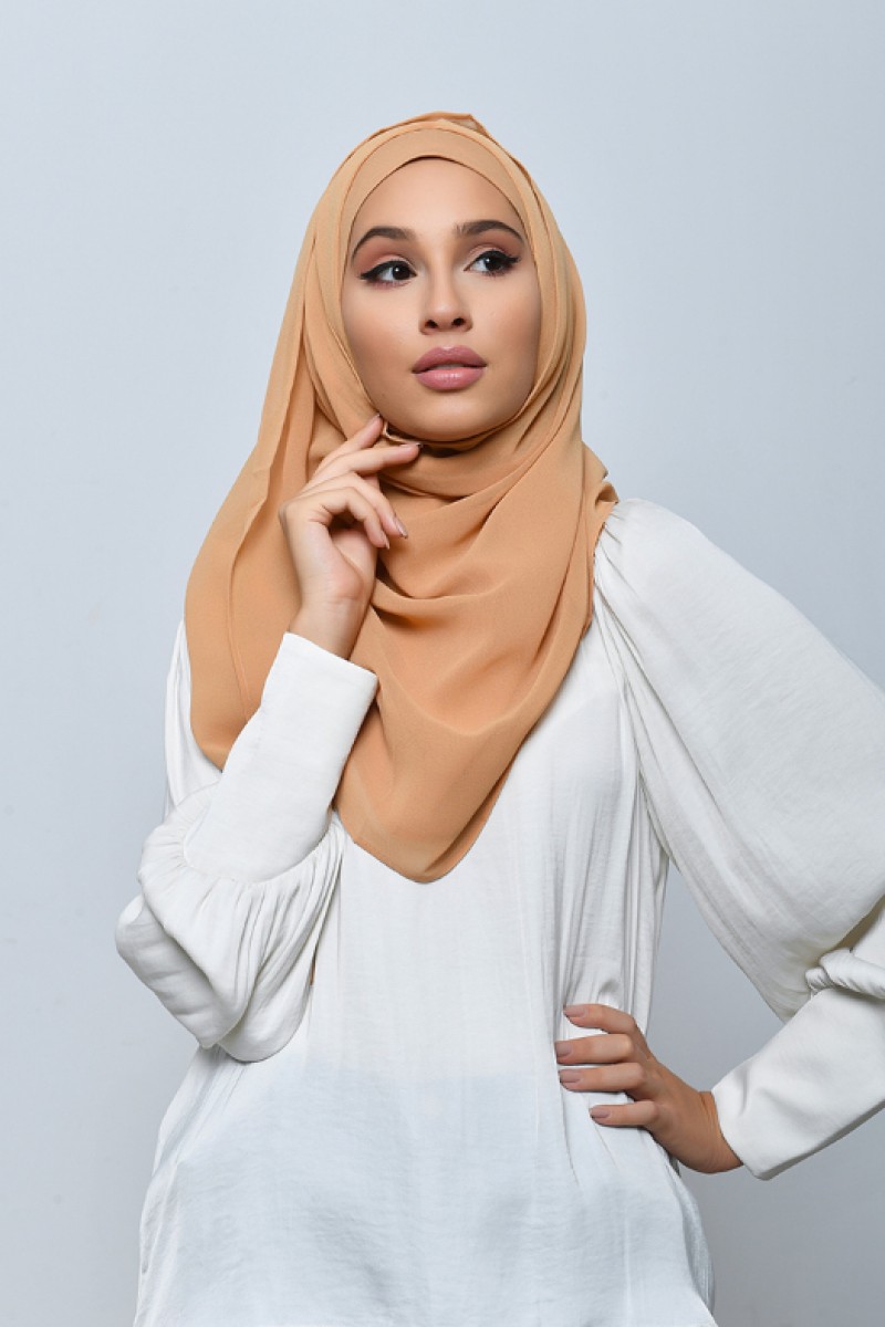 Taj Mango - Plain Crepe Chiffon