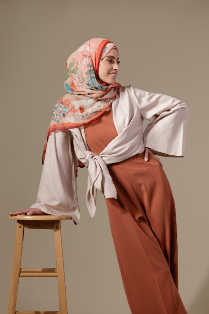 MARAKESH - Printed Crinkled Chiffon - Face Mask