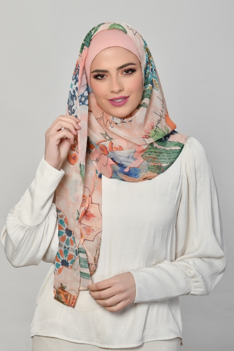 MARAKESH - Printed Crinkled Chiffon - Face Mask