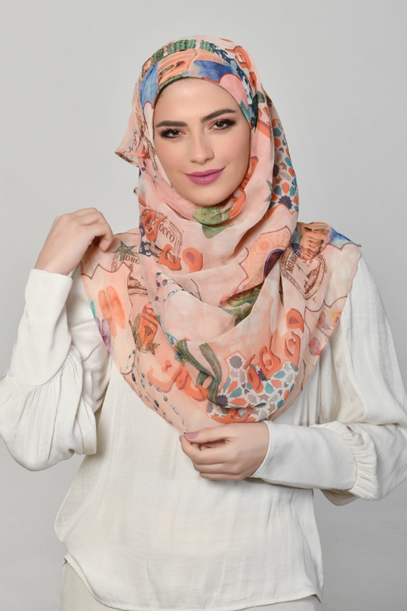 MARAKESH - Printed Crinkled Chiffon - Face Mask