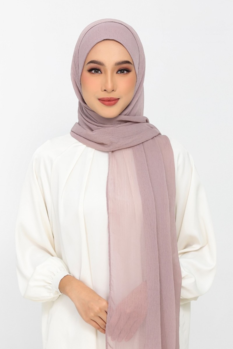 Mauve Gray - Plain Crinkled Chiffon