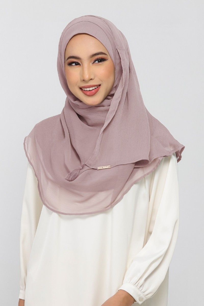 Mauve Gray - Plain Crinkled Chiffon