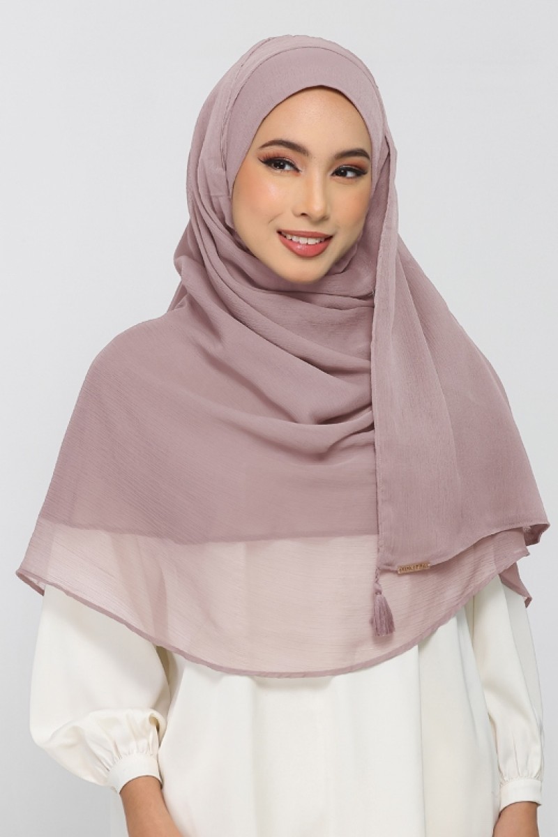 Mauve Gray - Plain Crinkled Chiffon