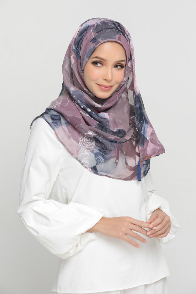 Midnight Rose - Premium Printed Brasso Georgette