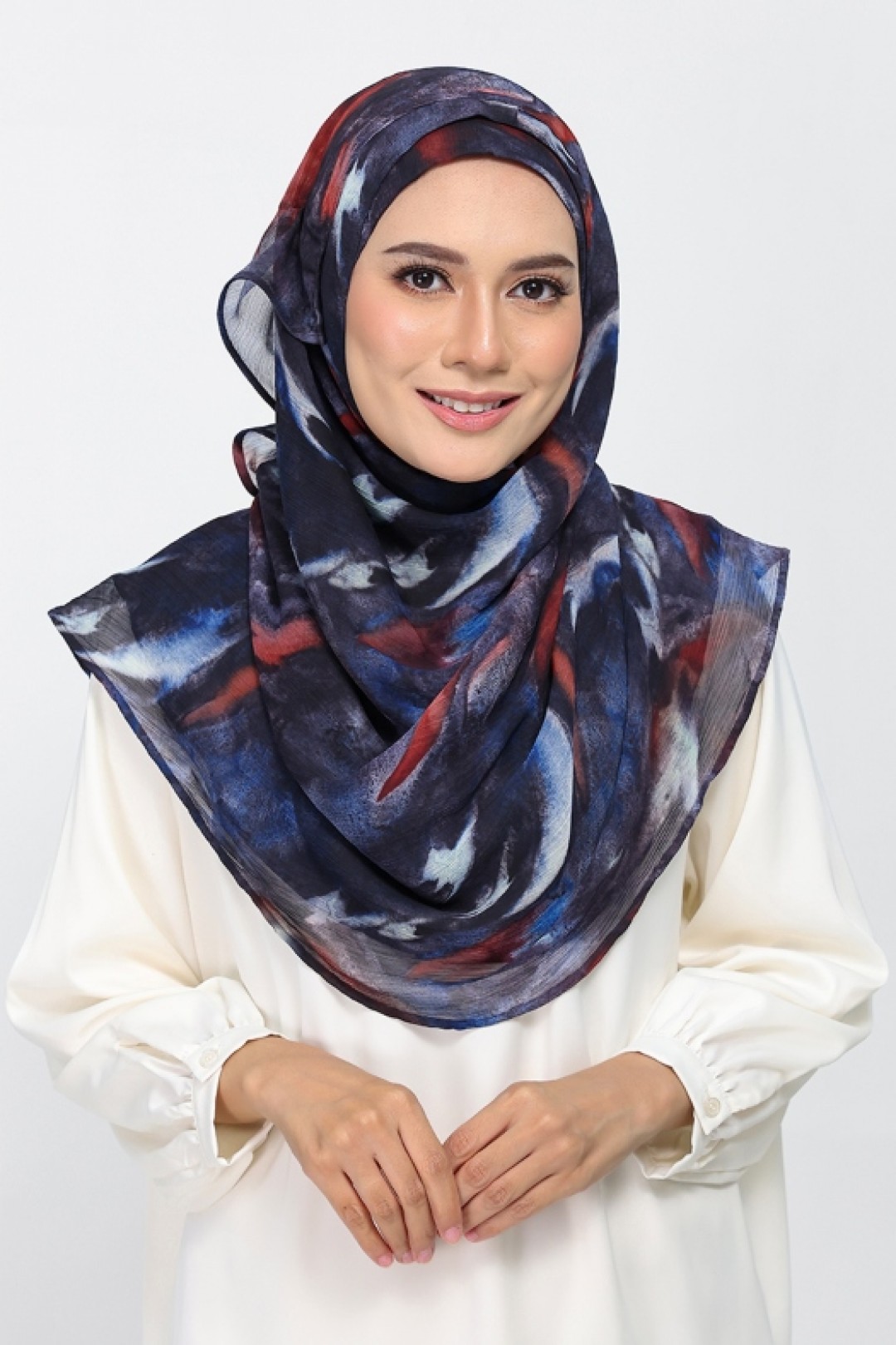 Molten Blues - Printed Plus Crinkled Chiffon