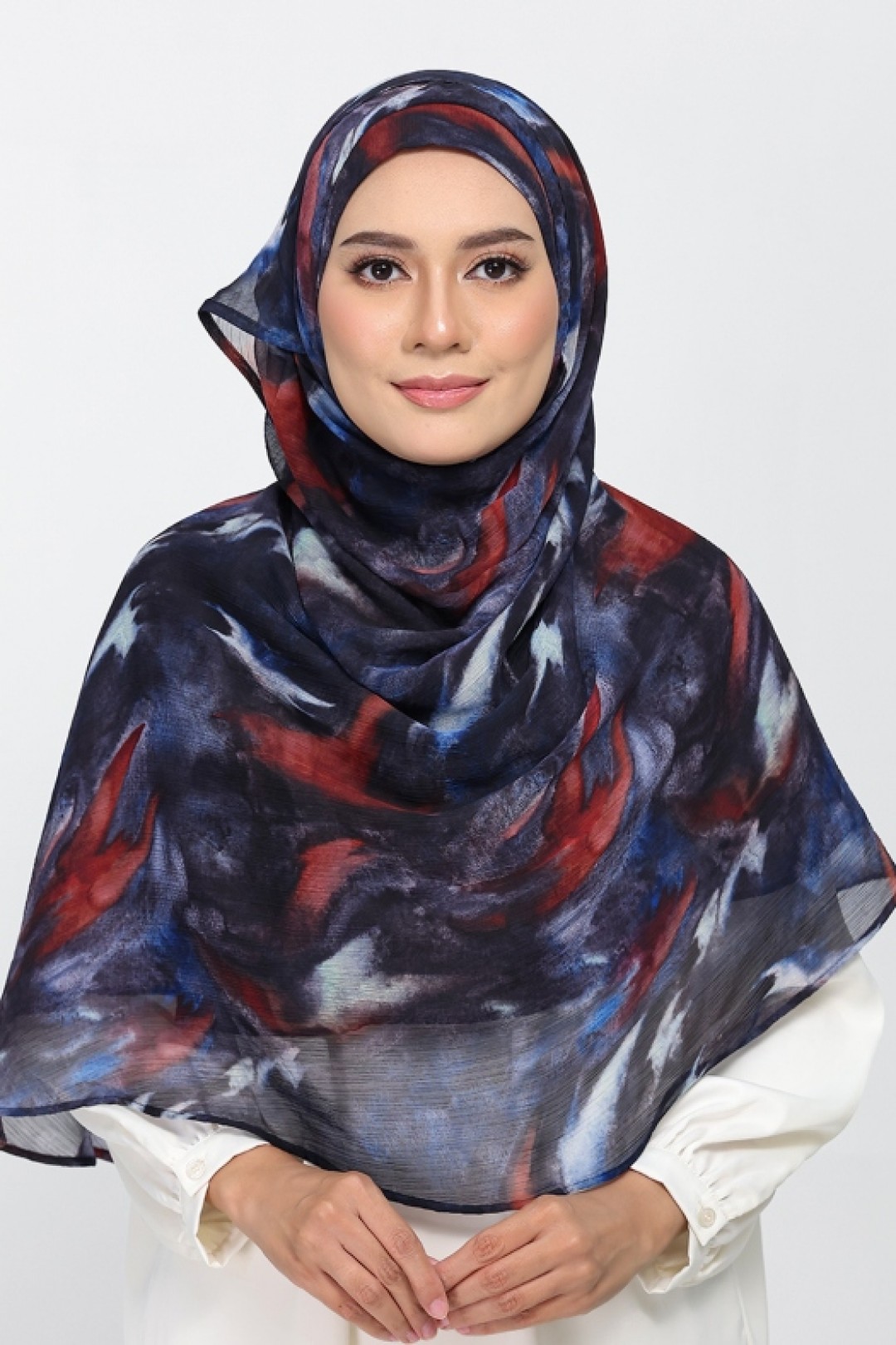 Molten Blues - Printed Plus Crinkled Chiffon