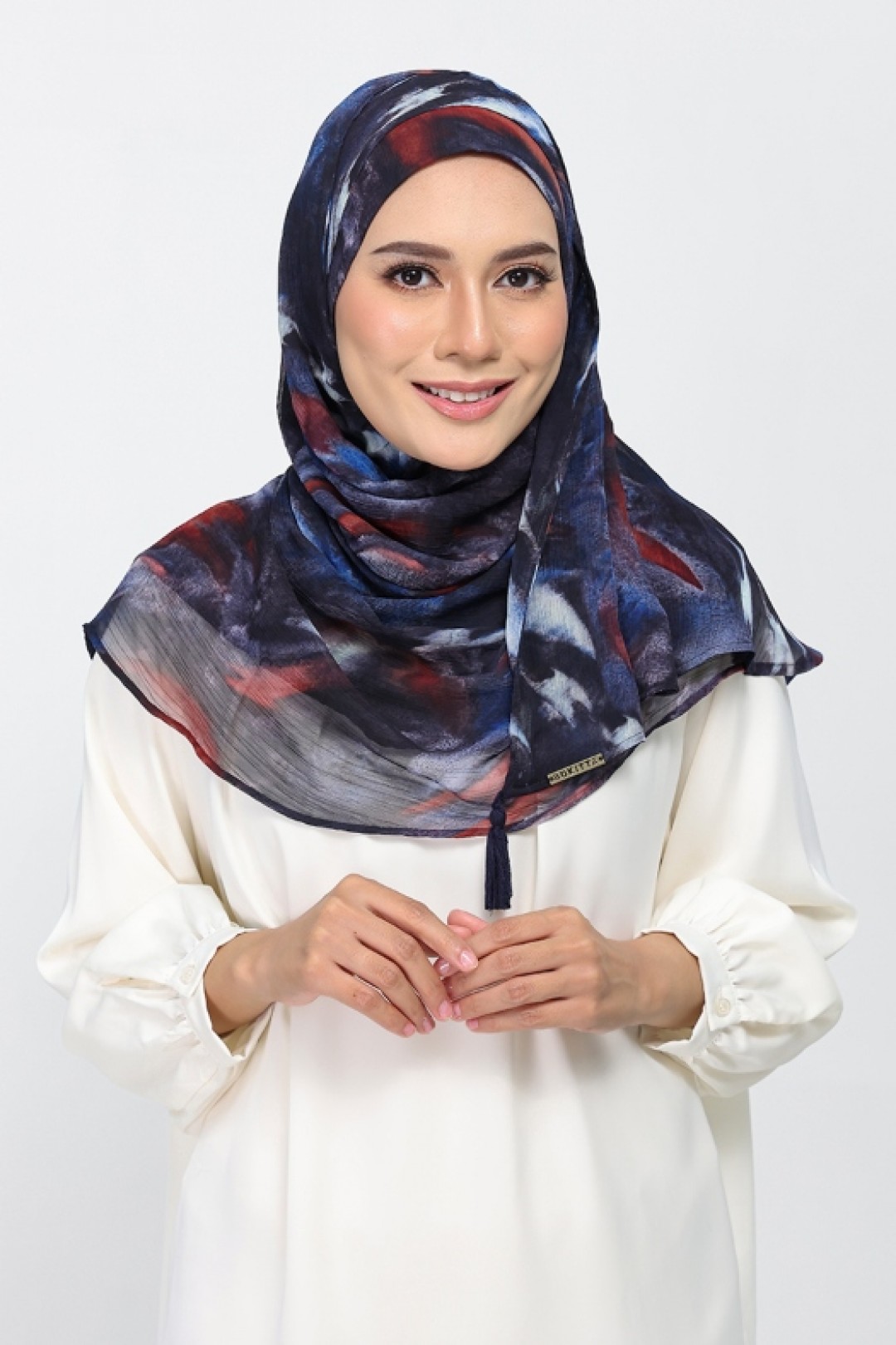 Molten Blues - Printed Plus Crinkled Chiffon