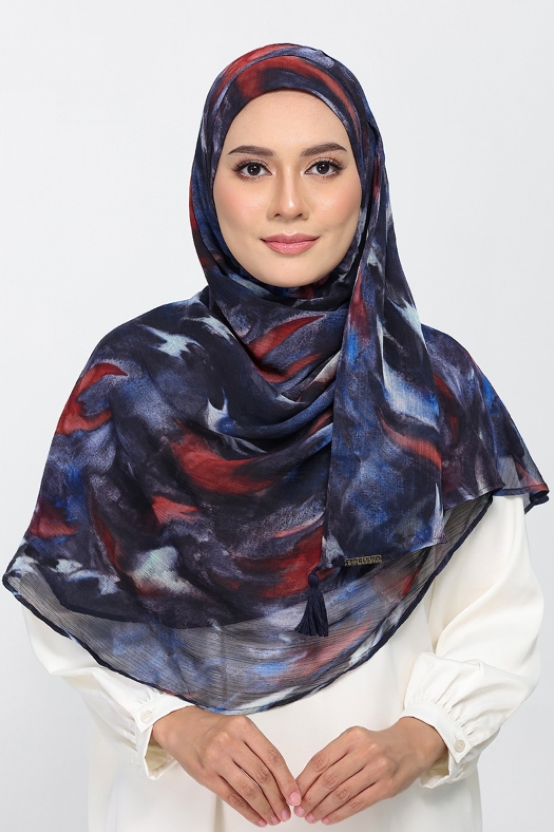 Molten Blues - Printed Plus Crinkled Chiffon