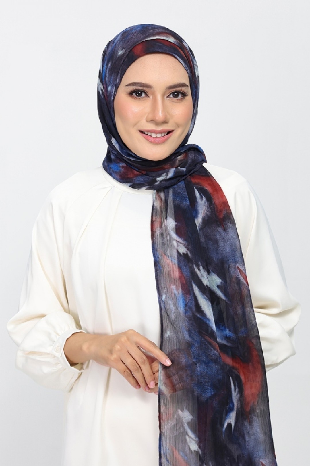 Molten Blues - Printed Plus Crinkled Chiffon