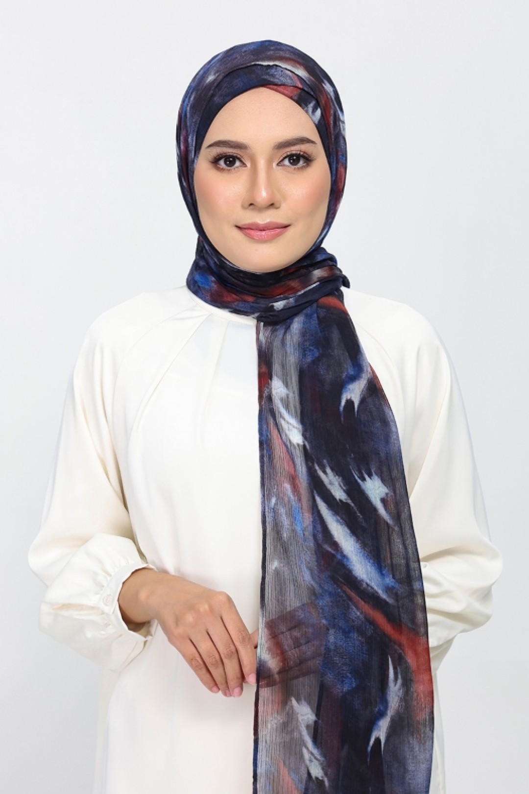 Molten Blues - Printed Plus Crinkled Chiffon