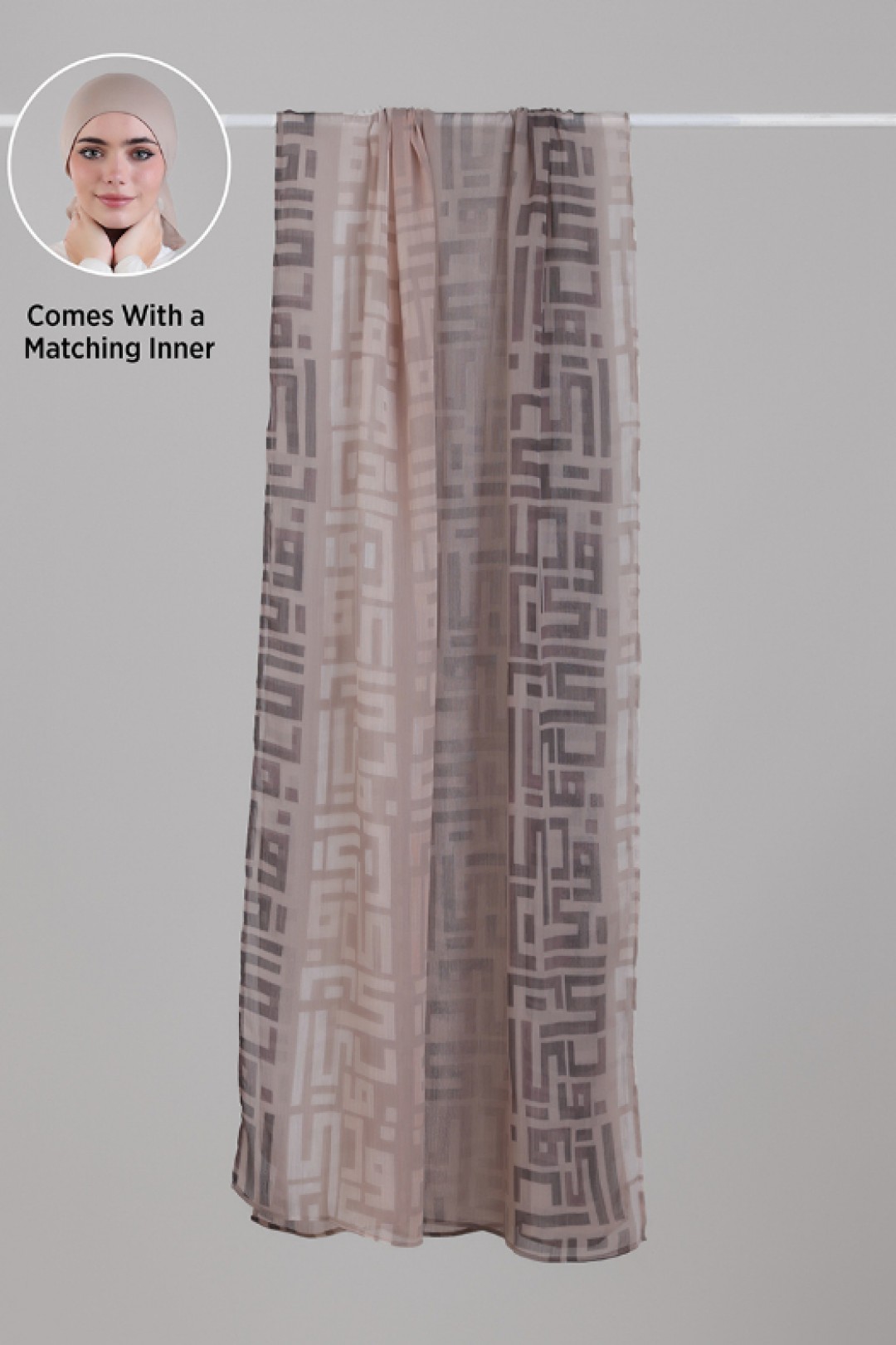 Monogram Beige - Printed Plus Crinkled Chiffon