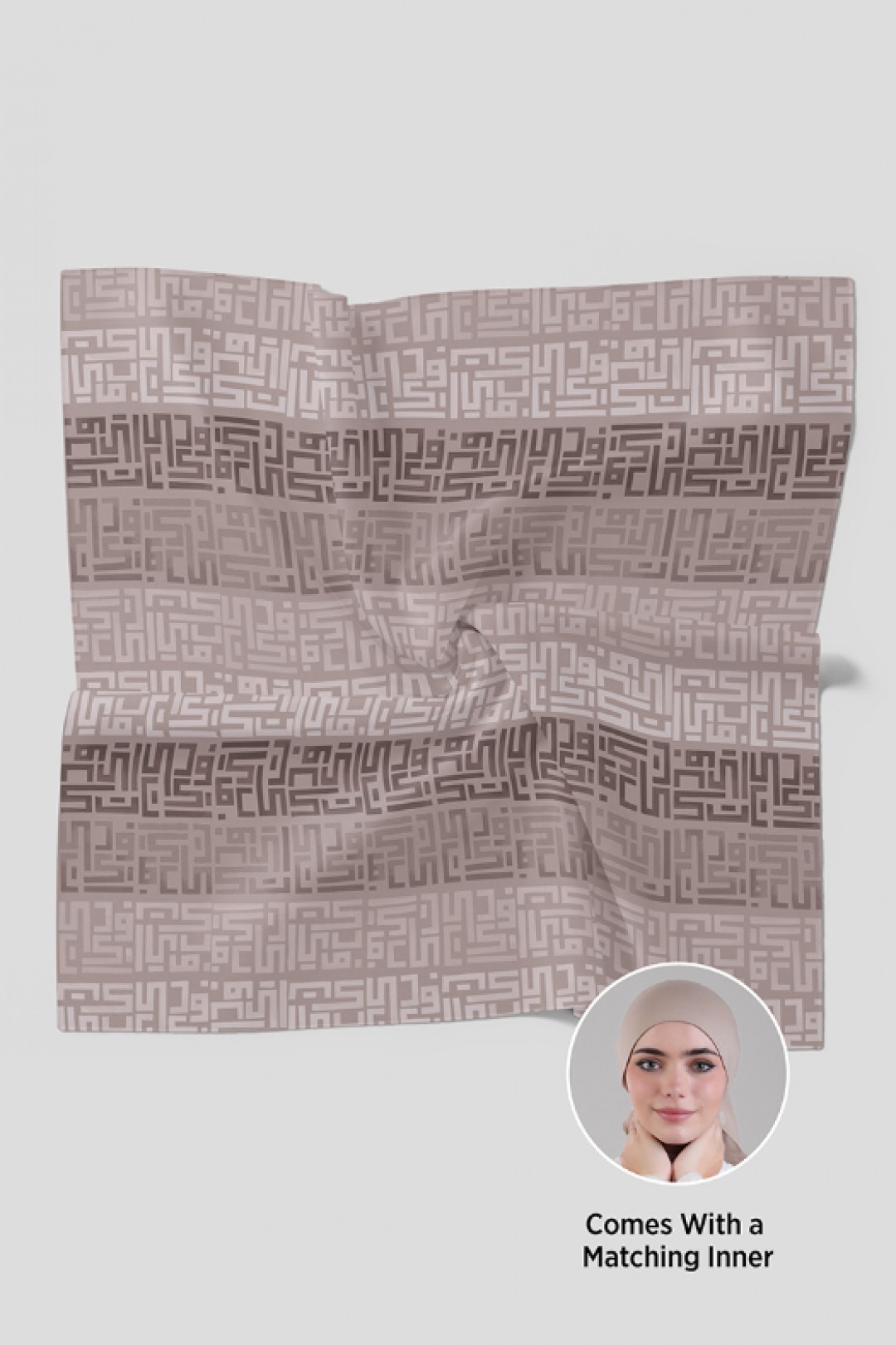 Monogram Beige - Printed Plus Crinkled Chiffon