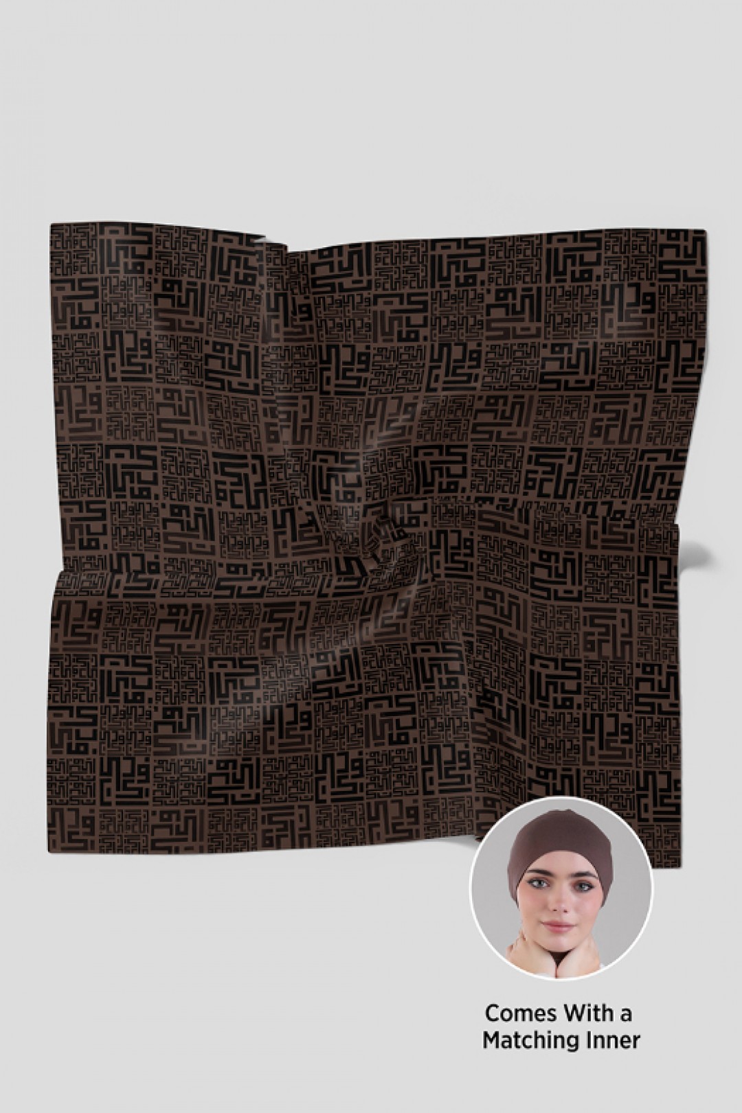 Monogram Brown - Printed Plus Crinkled Chiffon