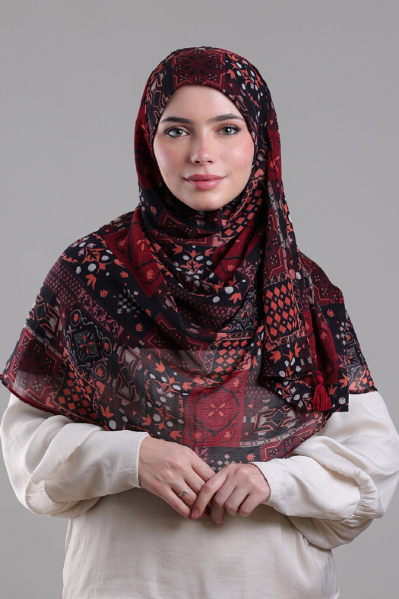 Mozayeek - Printed Plus Crinkled Chiffon