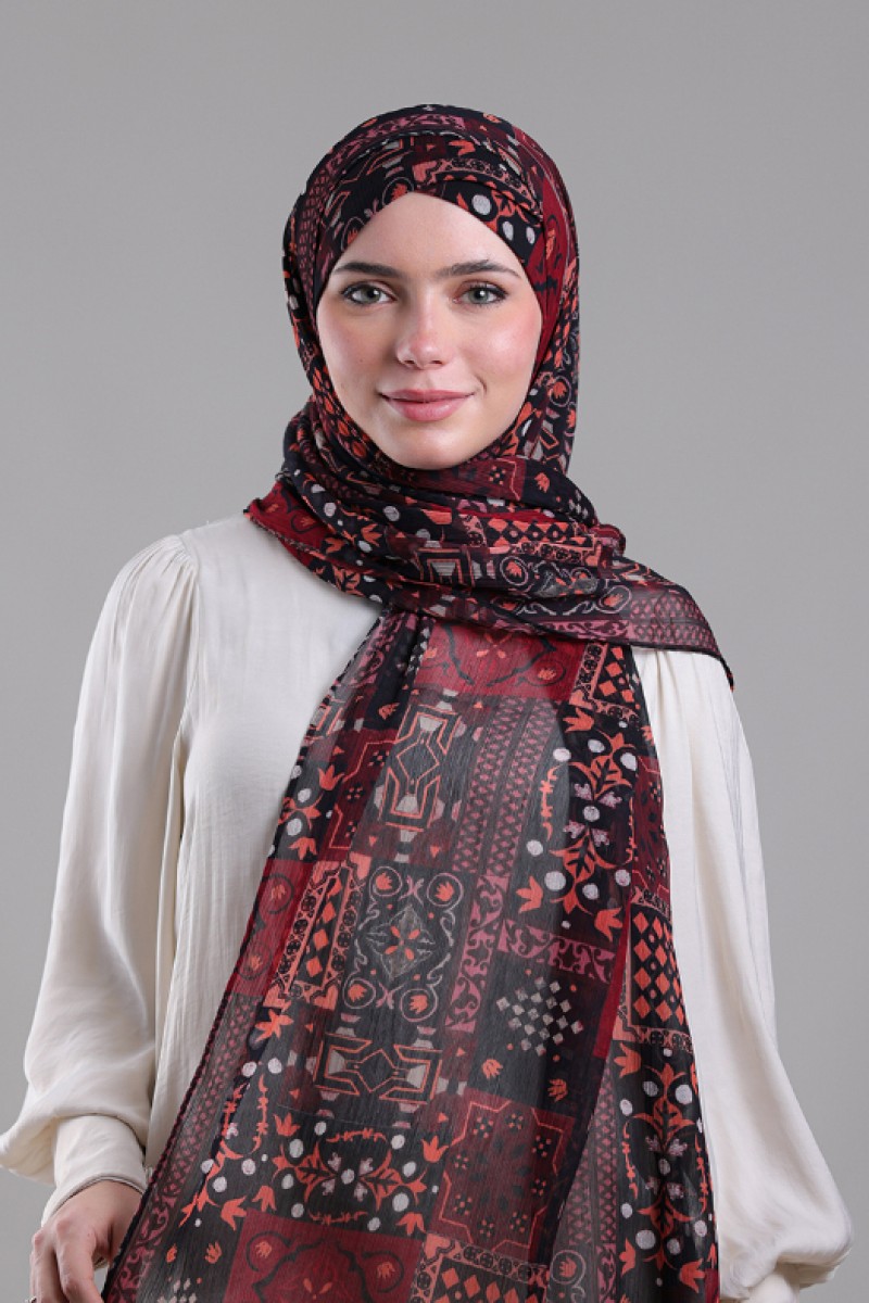 Mozayeek - Printed Plus Crinkled Chiffon
