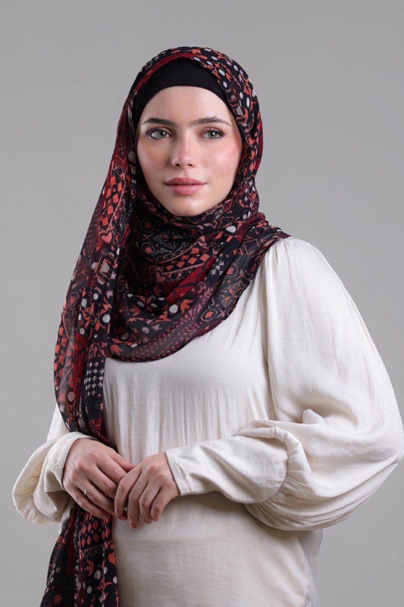 Mozayeek - Printed Plus Crinkled Chiffon