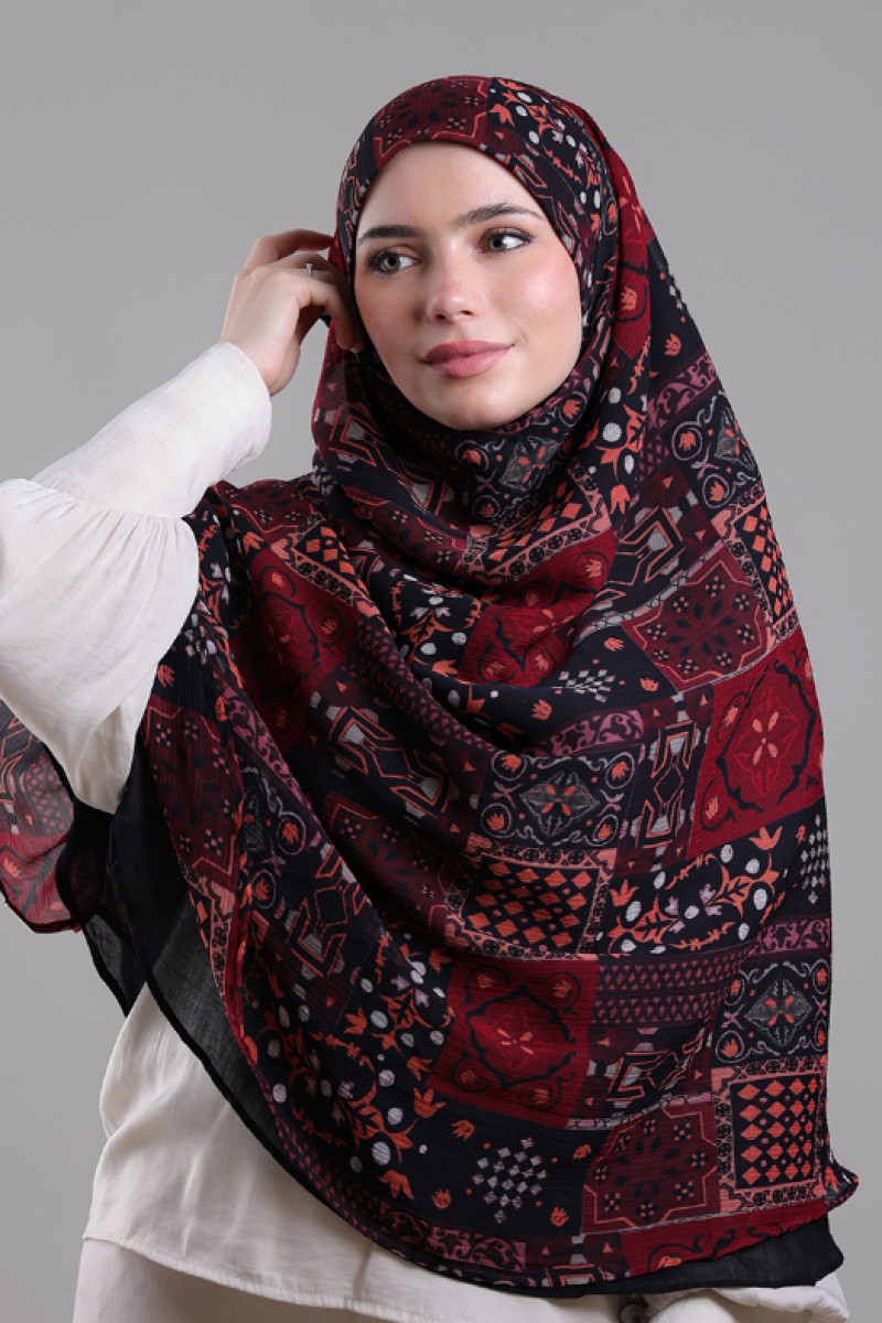 Mozayeek - Printed Plus Crinkled Chiffon