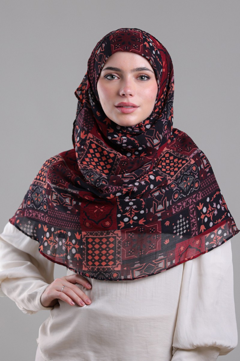 Mozayeek - Printed Plus Crinkled Chiffon