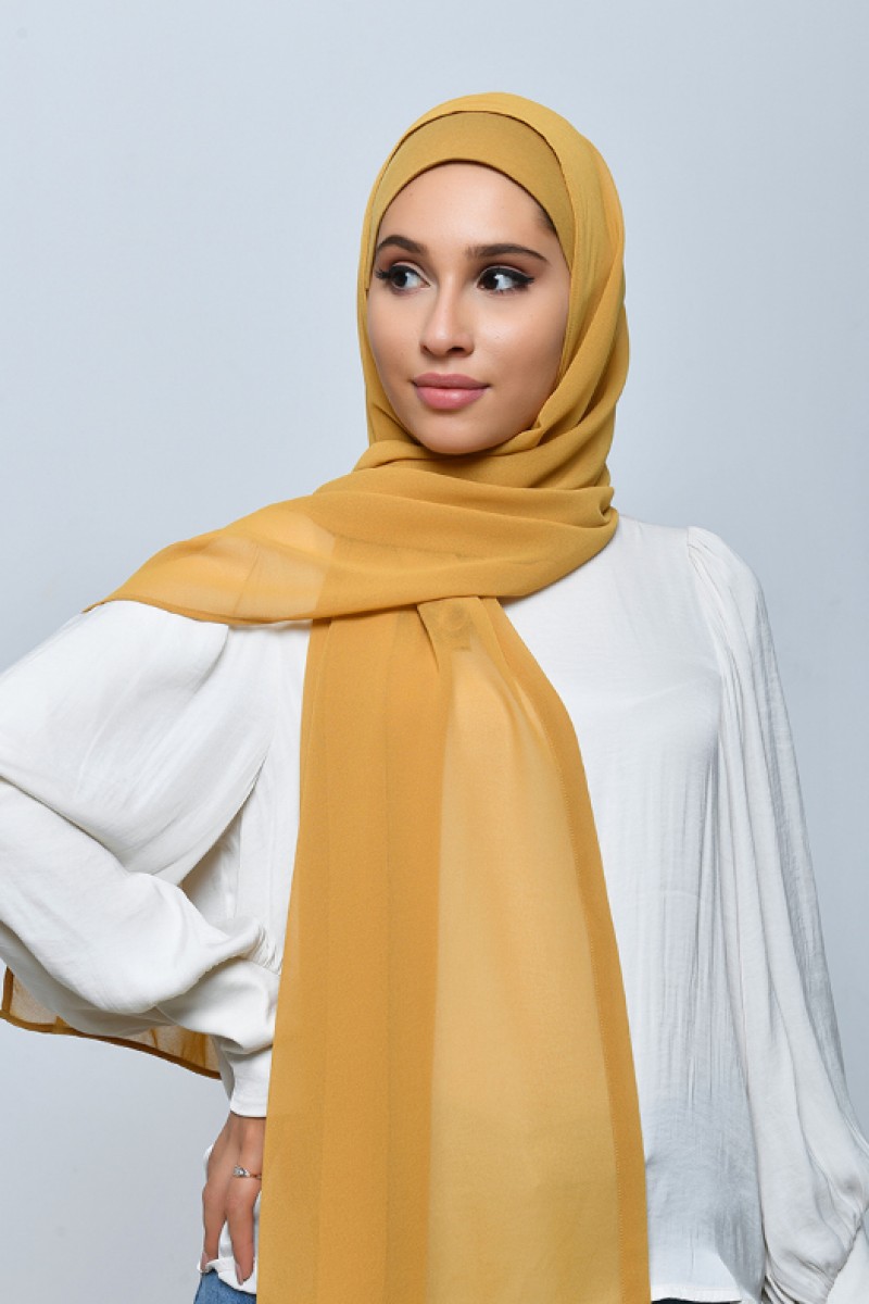 Mustardy - Plain Crepe Chiffon - Inner
