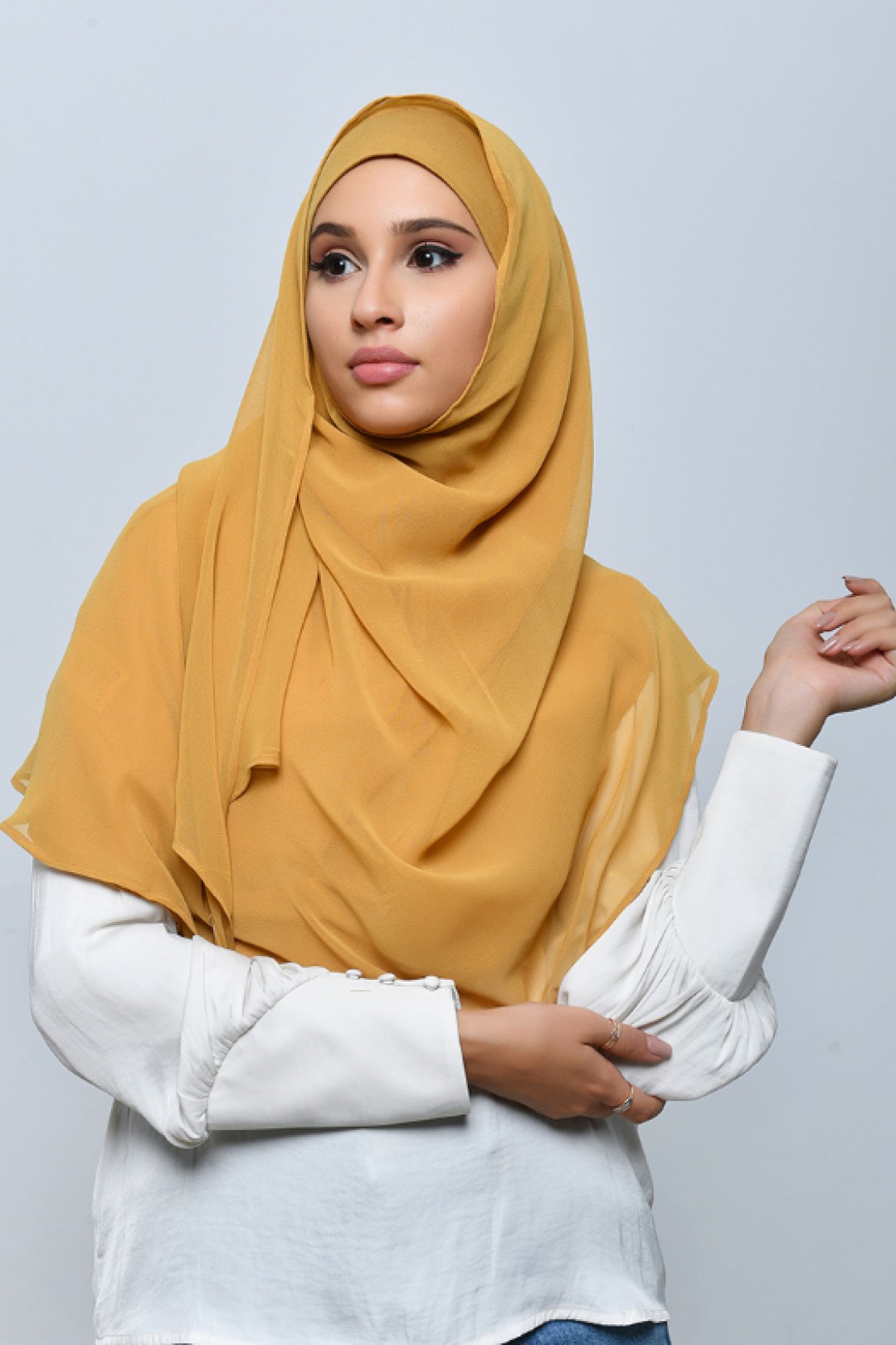 Mustardy - Plain Crepe Chiffon - Inner