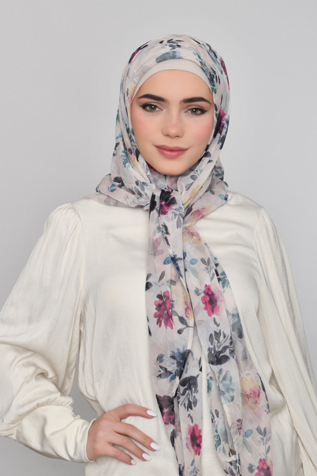 Narjis - Printed Crinkled Chiffon
