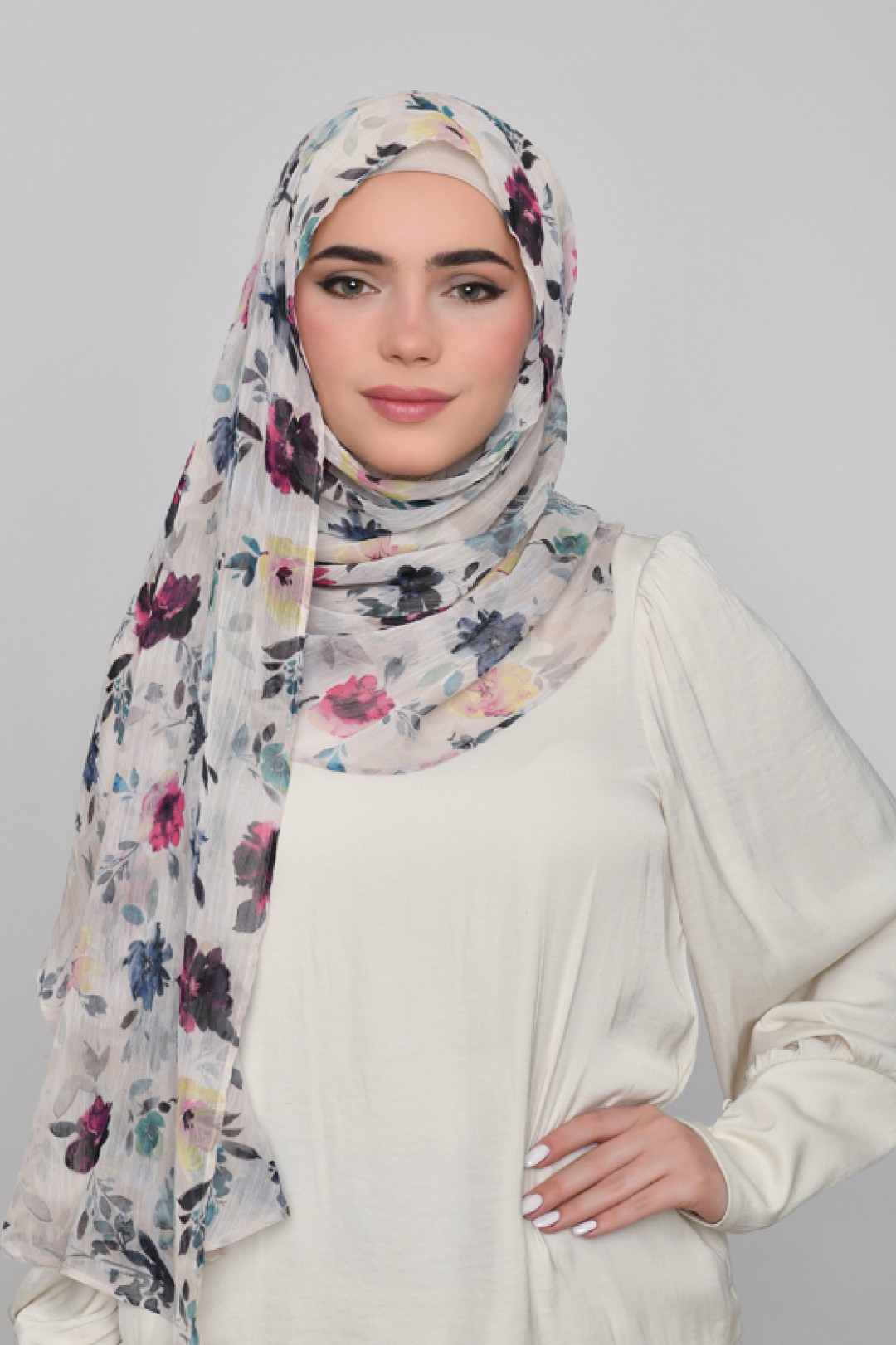 Narjis - Printed Crinkled Chiffon