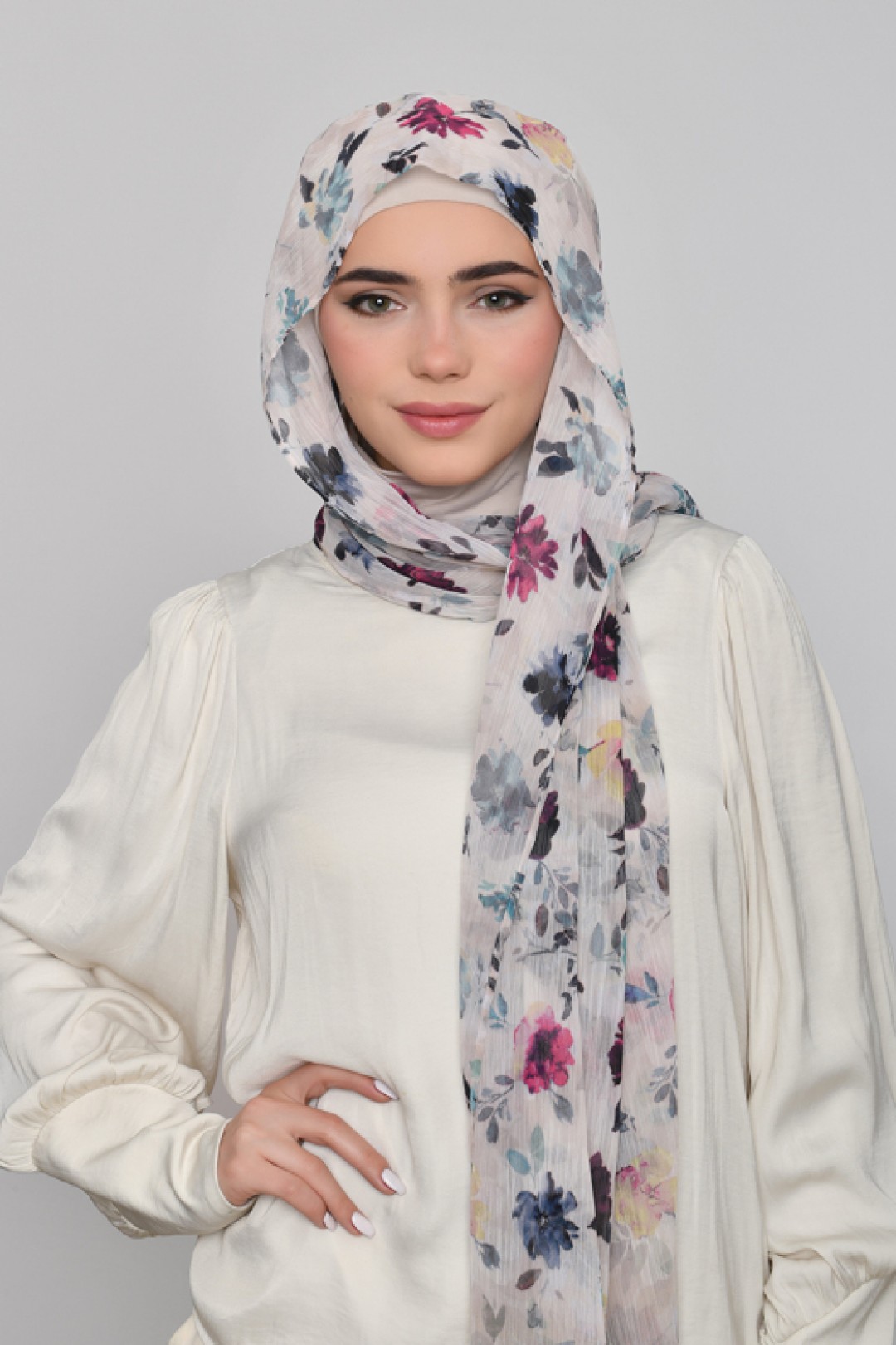Narjis - Printed Crinkled Chiffon