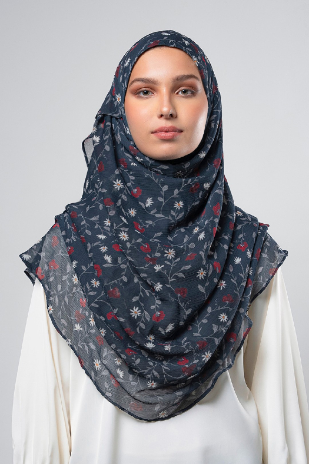 Nautical Blossoms - Printed Plus Crinkled Chiffon