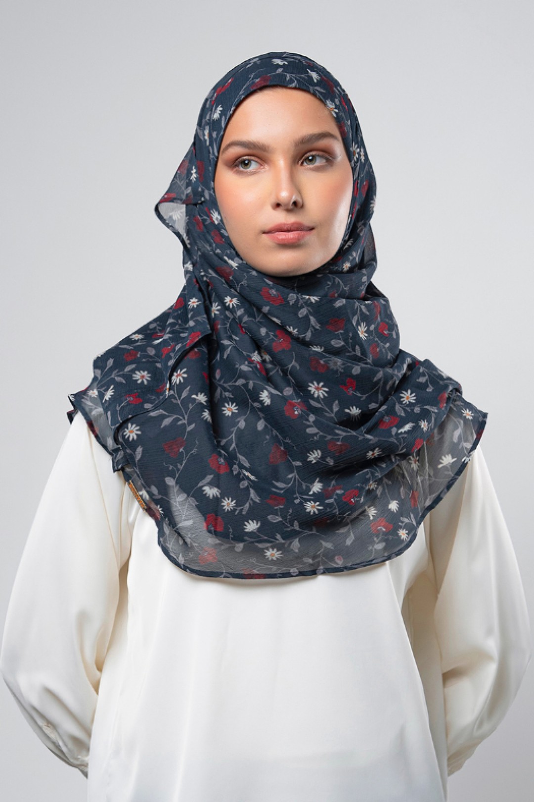 Nautical Blossoms - Printed Plus Crinkled Chiffon