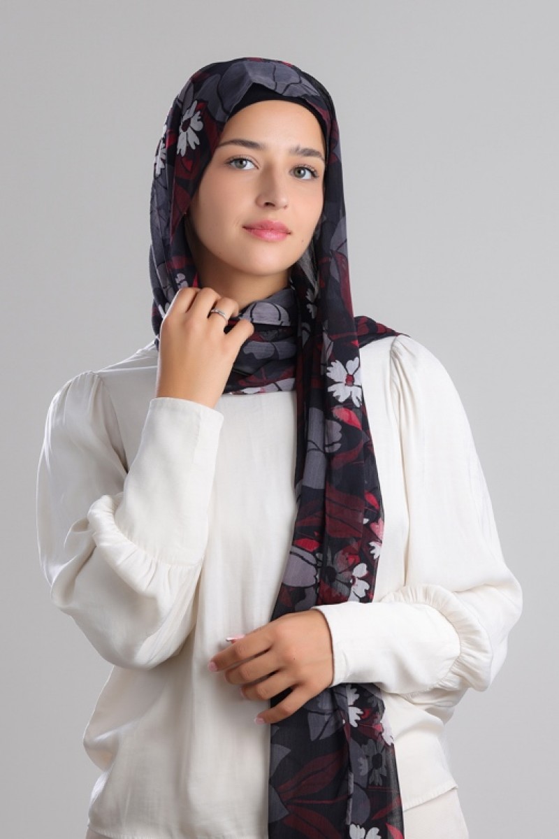 Noirbloom - Printed Plus Crinkled Chiffon