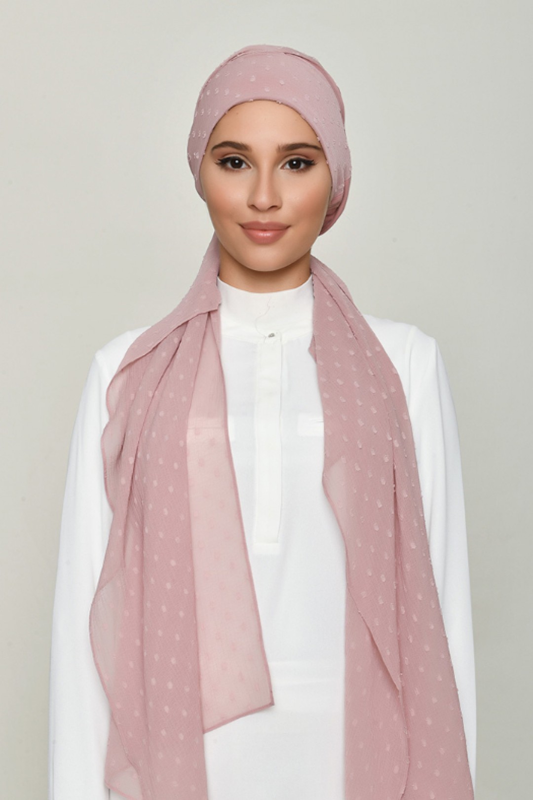 Nostalgia Rose - Plain Swiss Dot Chiffon - Mini & Capshawl