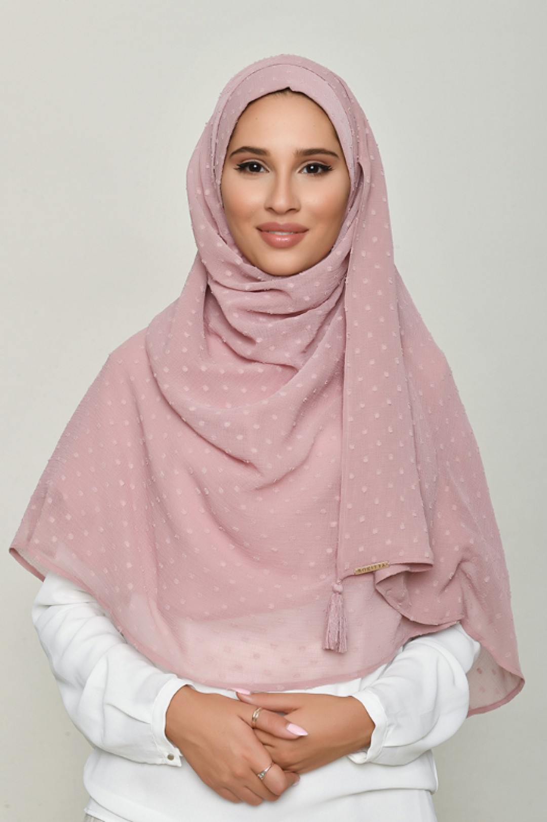 Nostalgia Rose - Plain Swiss Dot Chiffon - Mini & Capshawl