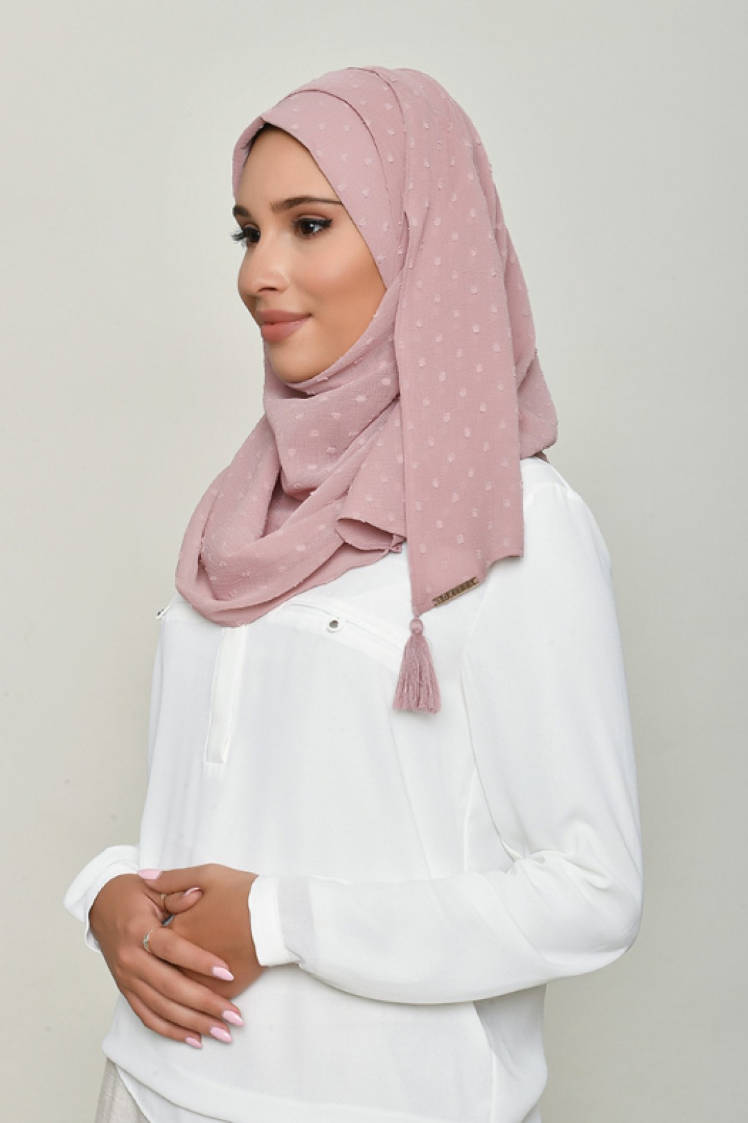 Nostalgia Rose - Plain Swiss Dot Chiffon - Mini & Capshawl