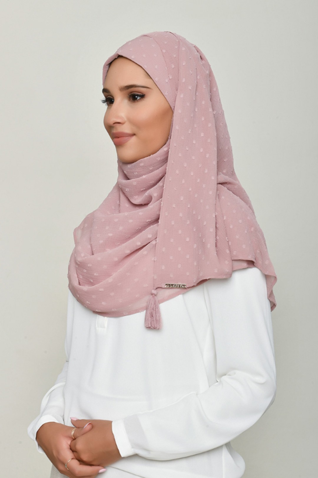 Nostalgia Rose - Plain Swiss Dot Chiffon - Mini & Capshawl