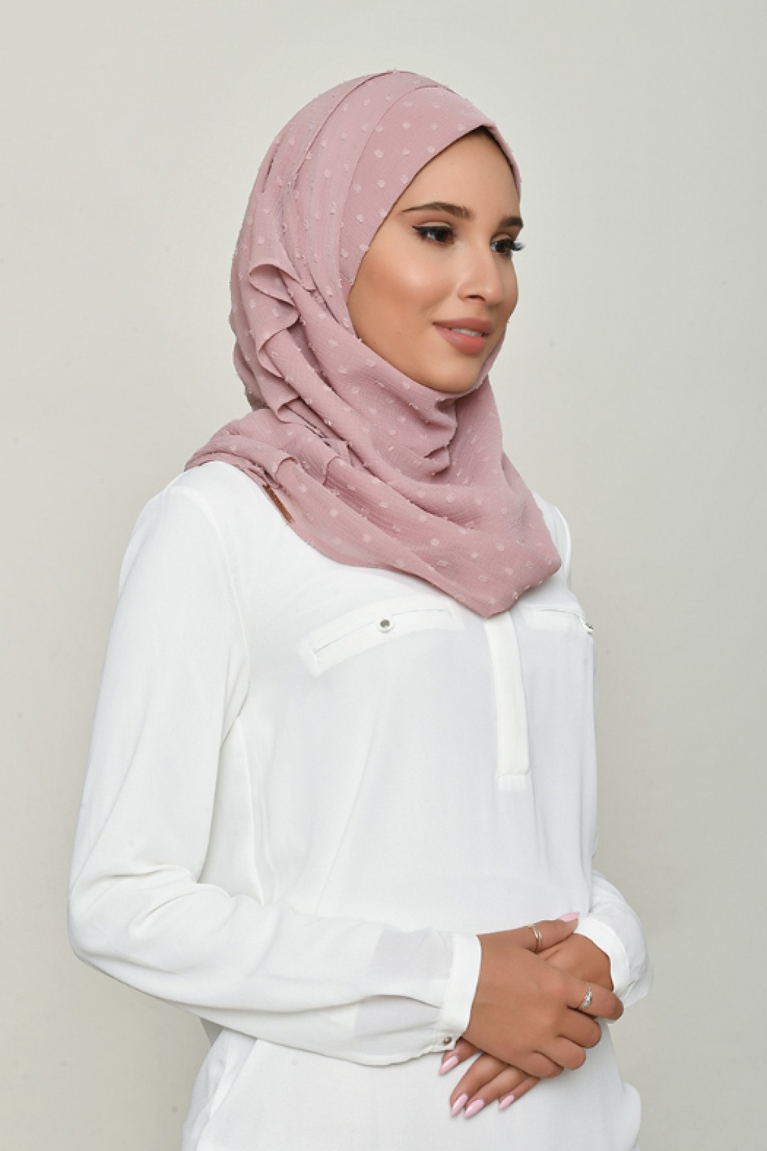 Nostalgia Rose - Plain Swiss Dot Chiffon - Mini & Capshawl