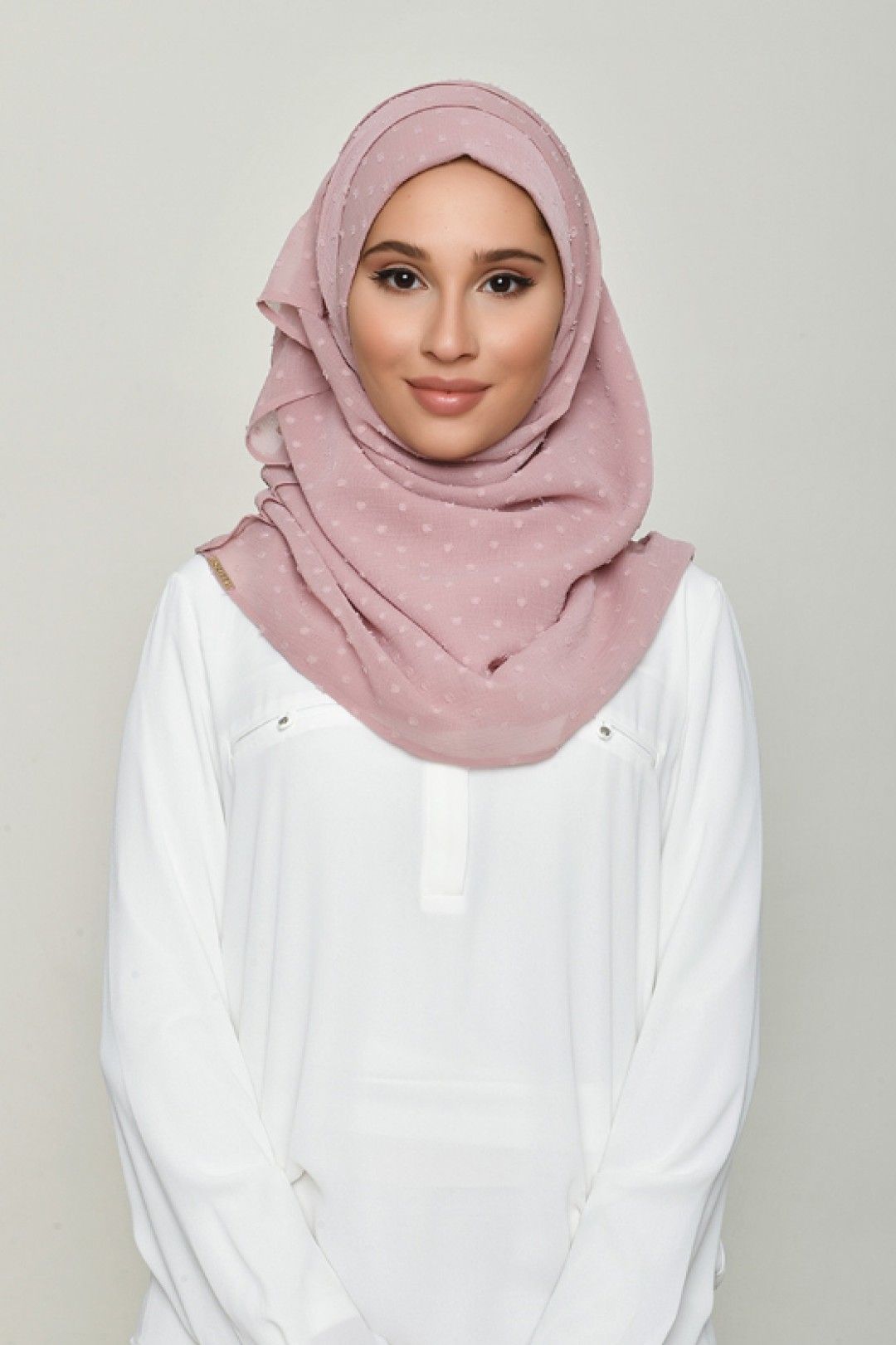 Nostalgia Rose - Plain Swiss Dot Chiffon - Mini & Capshawl