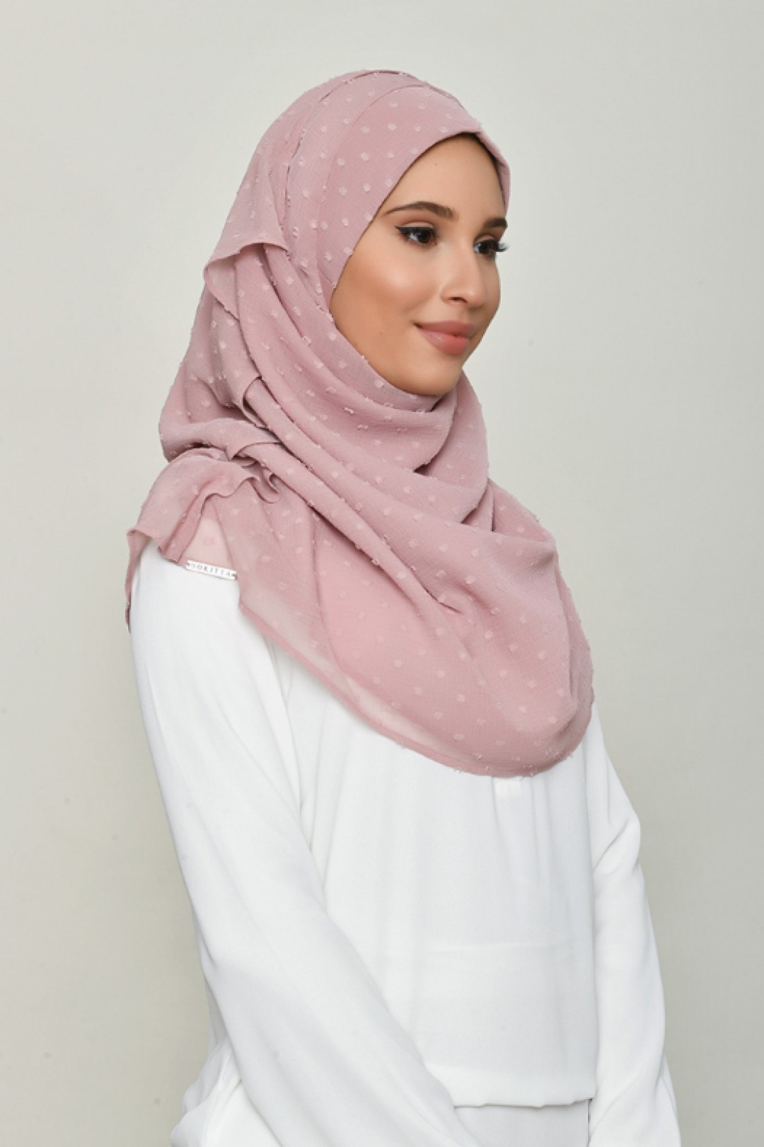 Nostalgia Rose - Plain Swiss Dot Chiffon - Mini & Capshawl