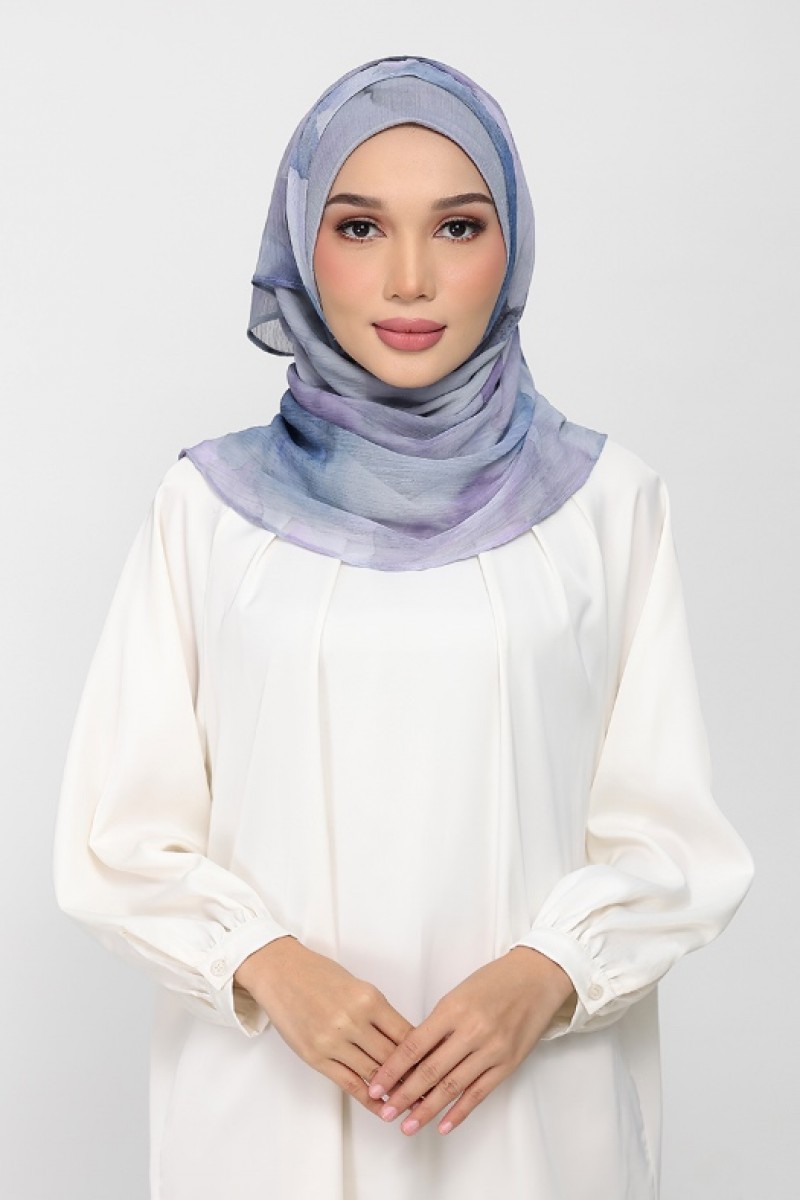 Ocean Haze - Printed Plus Crinkled Chiffon