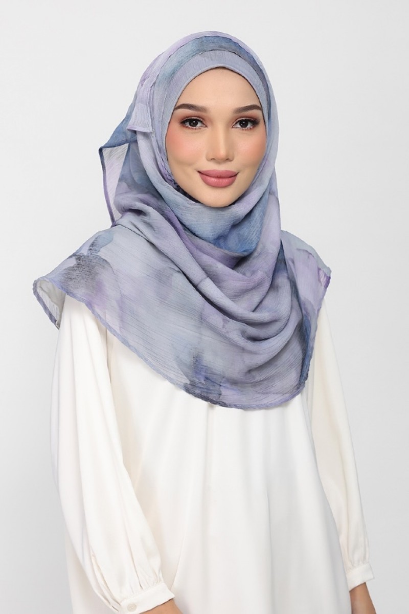 Ocean Haze - Printed Plus Crinkled Chiffon