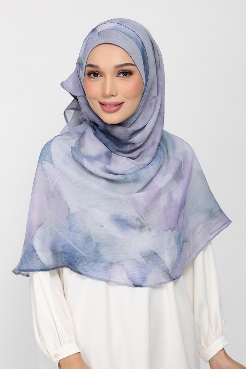 Ocean Haze - Printed Plus Crinkled Chiffon