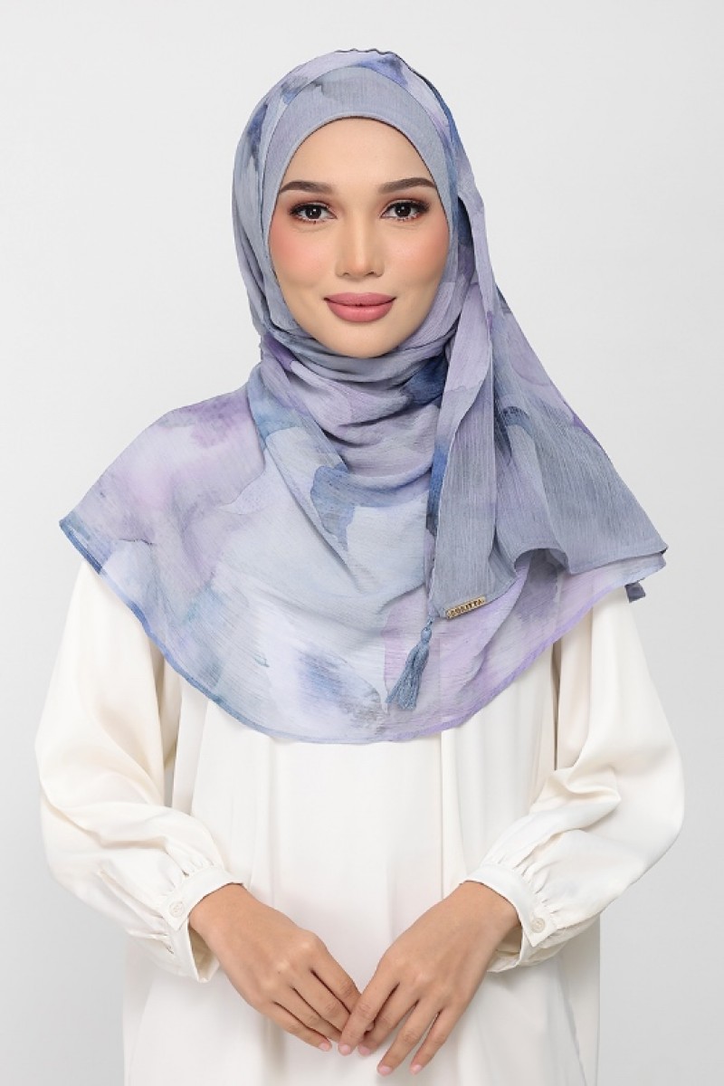 Ocean Haze - Printed Plus Crinkled Chiffon