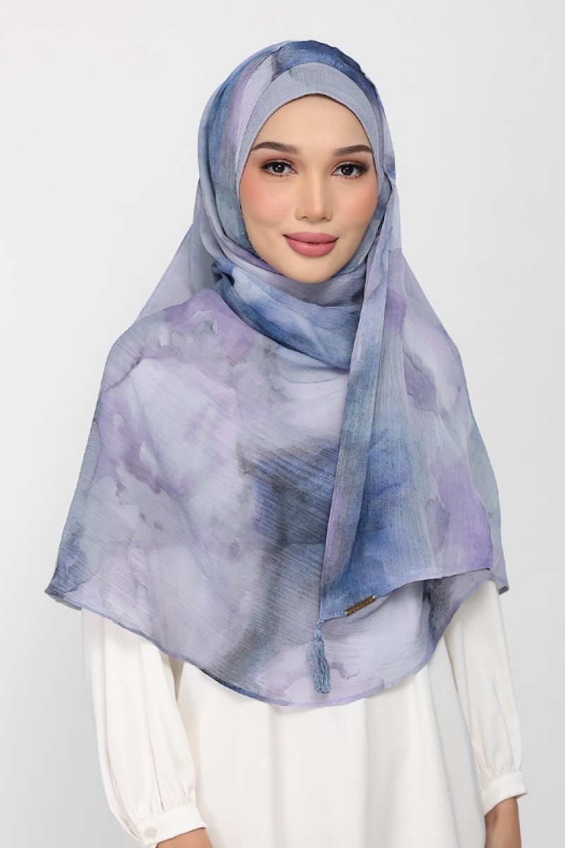 Ocean Haze - Printed Plus Crinkled Chiffon