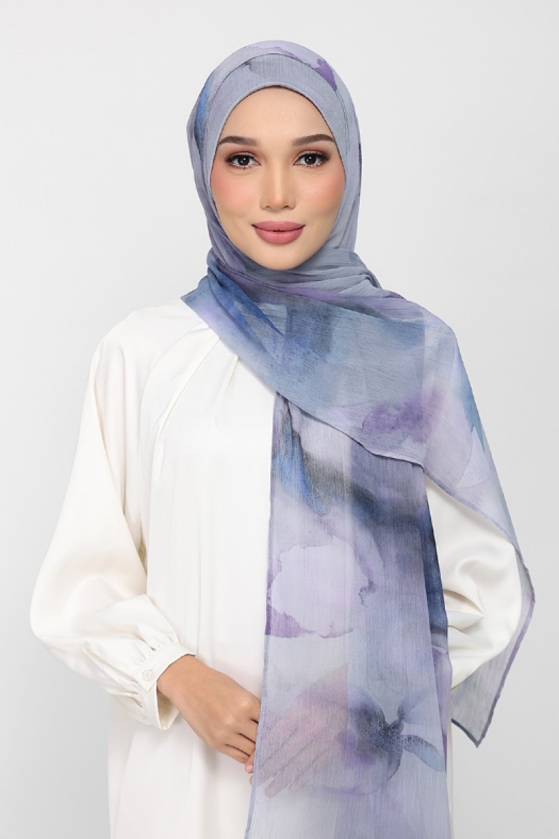 Ocean Haze - Printed Plus Crinkled Chiffon