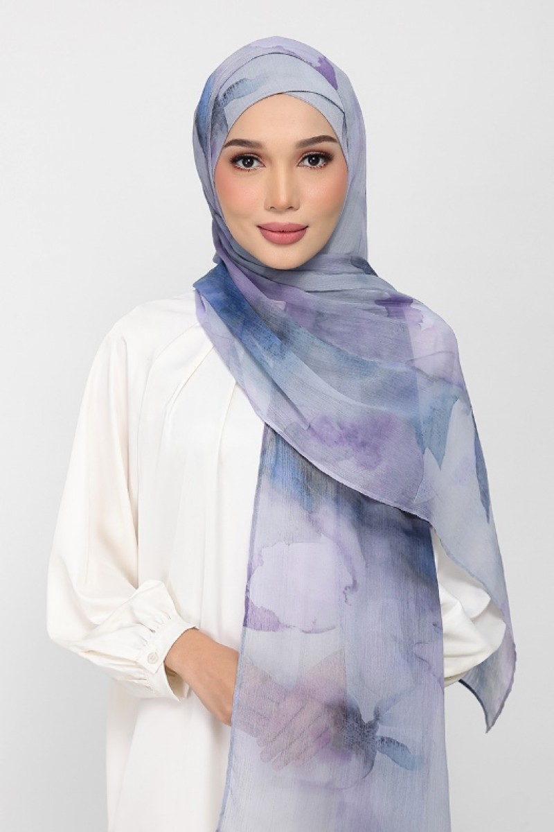 Ocean Haze - Printed Plus Crinkled Chiffon