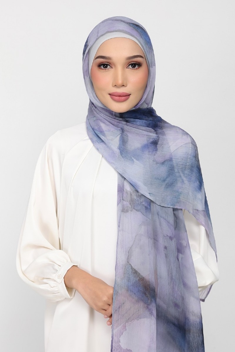 Ocean Haze - Printed Plus Crinkled Chiffon