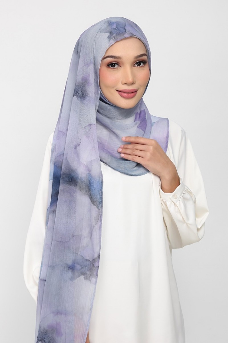 Ocean Haze - Printed Plus Crinkled Chiffon