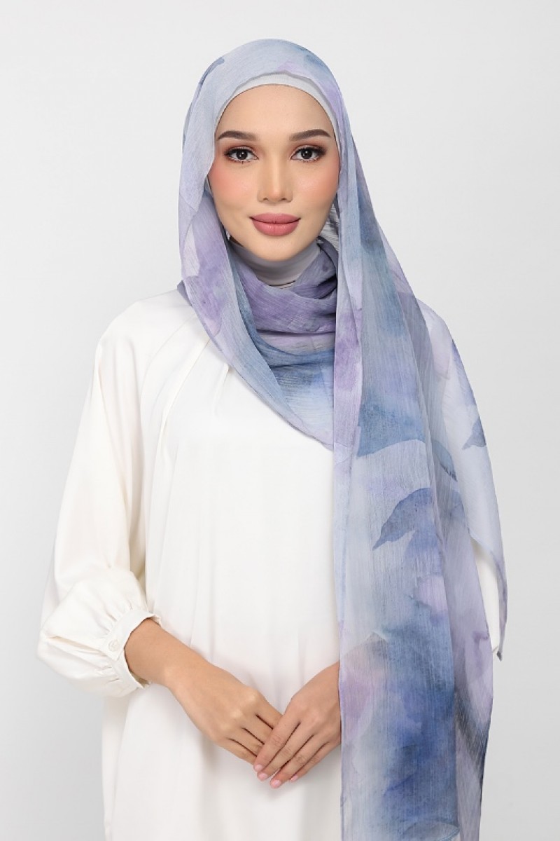 Ocean Haze - Printed Plus Crinkled Chiffon