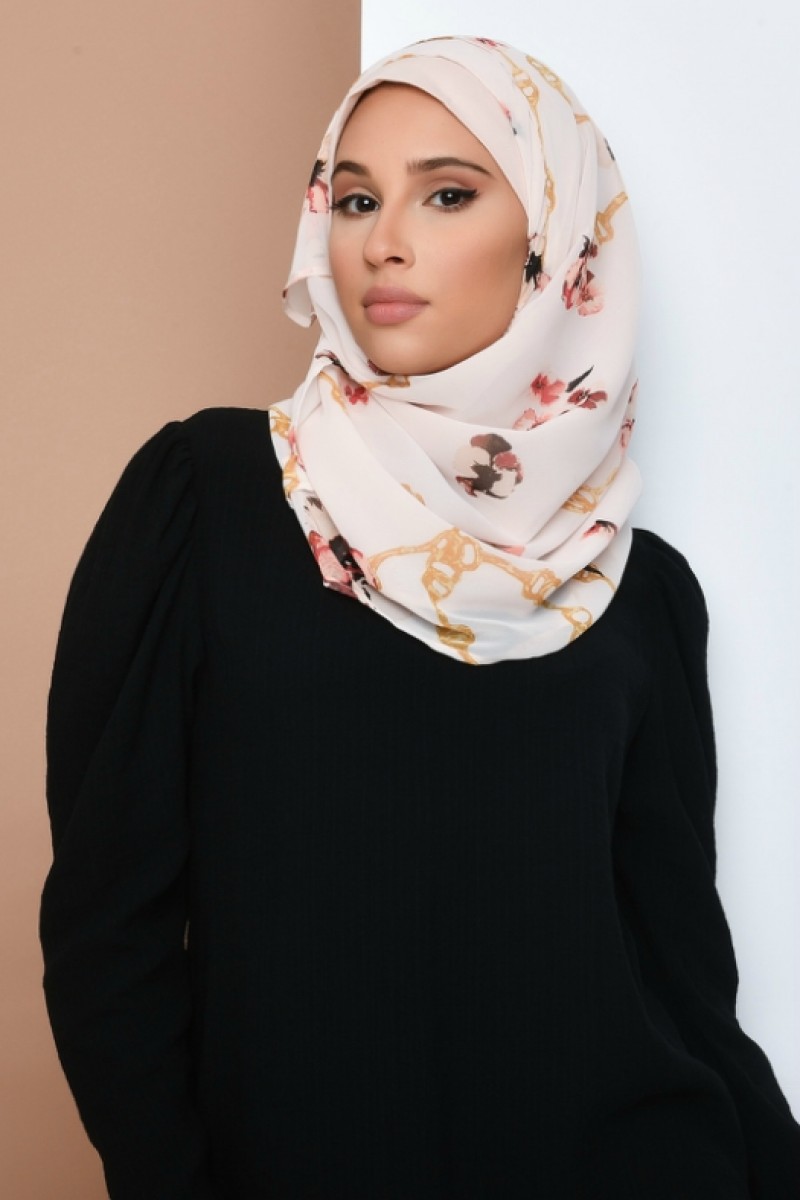 Chains Pink - Printed Georgette
